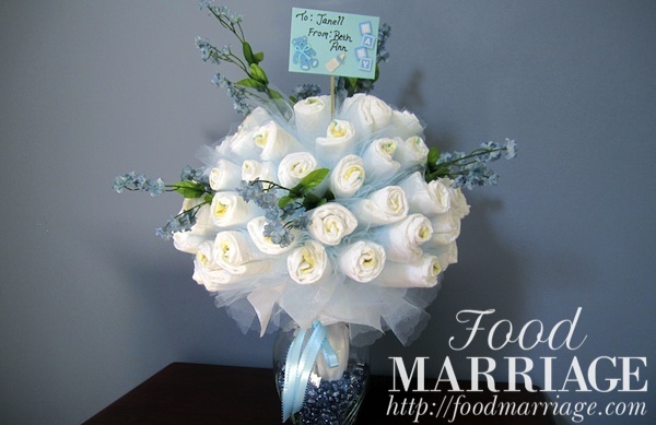 Diaper Bouquet for a Boy @FoodMarriage